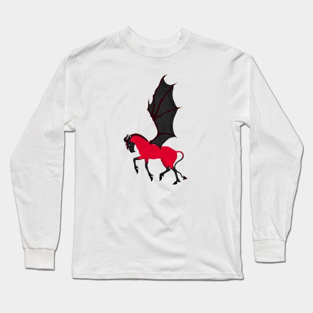 Halloween Horse Design - Choose Your Eye Color with Shirt Choice Long Sleeve T-Shirt by Earthy Fauna & Flora